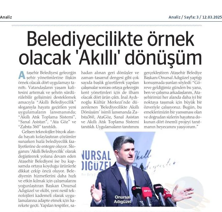 Analiz — Zabıta360 haberi (gazete küpürü)
