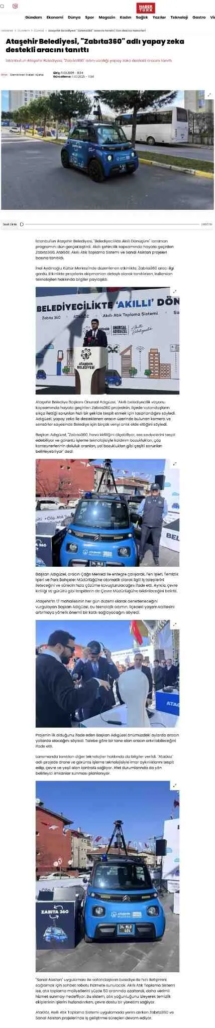 Habertürk — Zabıta360 haberi (gazete küpürü)